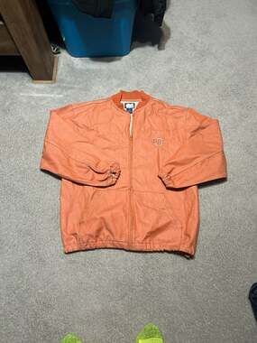 Vintage DISS Shadow Boy 'SB' Orange Denim Zip-Up Jacket XXL